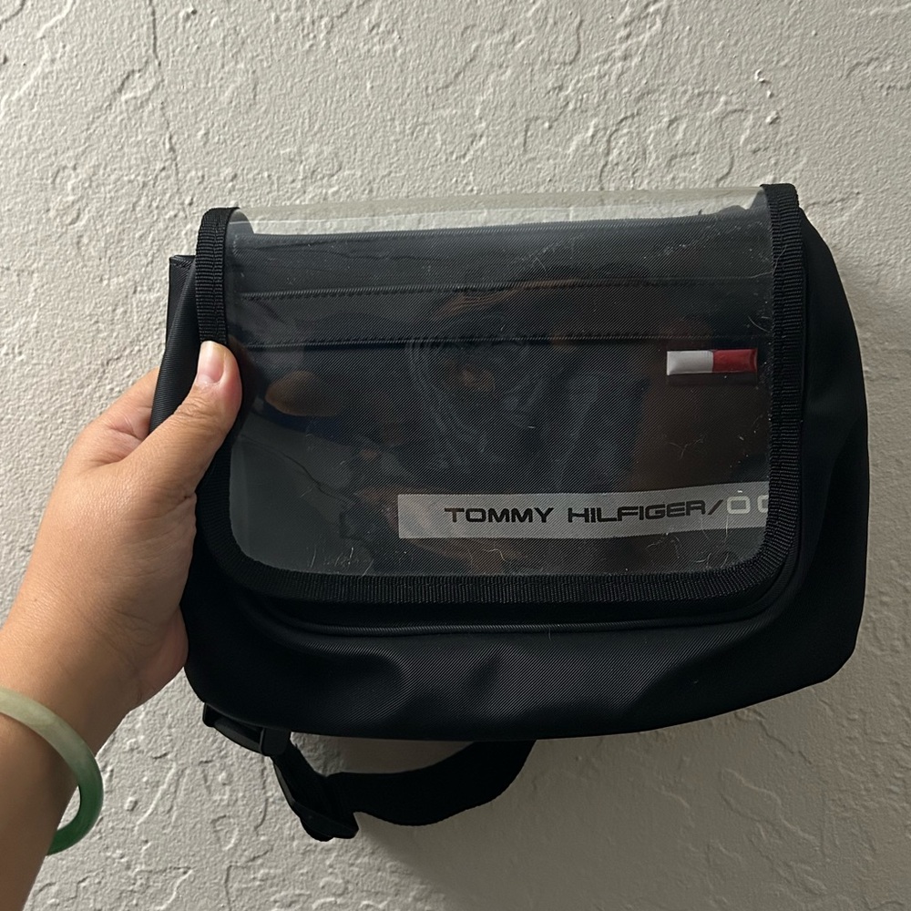 Vintage Tommy Hilfiger Black Mini Messenger Bag